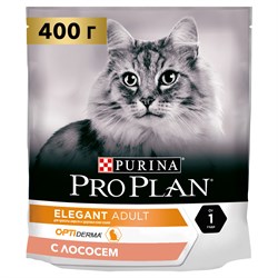 Pro Plan Elegant сухой корм для кошек, для здоровья шерсти и кожи, с лососем, 400 гр - фото 5402