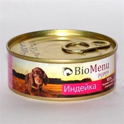 Bio Menu puppy влажный корм для щенков, беременных и кормящих сук, с индейкой, 100 гр - фото 9510