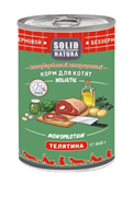 Solid Natura Holistic Телятина влажный корм для котят, ж/б 340 гр