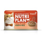 NUTRI PLAN влажный корм для взрослых кошек, тунец с крабом в собственном соку, ж/б 160 гр