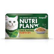 NUTRI PLAN влажный корм для взрослых кошек, тунец с анчоусами в собственном соку, ж/б 160 гр