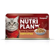 NUTRI PLAN влажный корм для взрослых кошек, тунец с куриной грудкой в собственном соку, ж/б 160 гр
