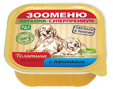 Зооменю мясной паштет для собак, «Телятина с ягненком», 100 гр