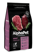 AlphaPet Superpremium сухой корм для взрослых кошек, с говядиной и печенью, 1,5 кг