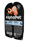 AlphaPet Superpremium влажный корм для взрослых стерилизованных кошек, с анчоусами и креветками в соусе, 80 гр