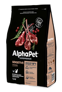 AlphaPet Superpremium сухой  корм для взрослых кошек с чувствительным пищеварением, с ягненком, 1,5 кг