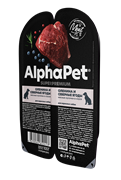 AlphaPet Superpremium влажный корм для взрослых собак, оленина и северные ягоды в соусе, 100 гр