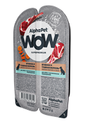 AlphaPet WOW Superpremium влажный корм для собак с чувствительным пищеварением нежные ломтики ягненка и тушеная морковь в соусе, 100 гр