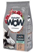 AlphaPet WOW Superpremium сухой корм для взрослых собак средних пород с чувствительным пищеварением, с ягненком и бурым рисом, 2 кг