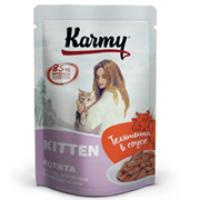 Karmy Kitten Телятина в соусе, влажный корм для котят, 80 г