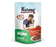 Karmy Mini Adult Телятина в соусе, влажный корм для собак мелких и миниатюрных пород, 80 гр