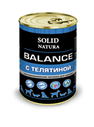 Solid Natura Balance полнорационный влажный корм для щенков всех пород, с телятиной, ж/б 340 гр