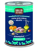 Solid Natura Holistic влажный корм для взрослых собак​​​​​​​, с кроликом, ж/б 340 гр