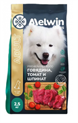 MELWIN ADULT Говядина, томат, шпинат, сухой корм для взрослых собак, 2,5 кг
