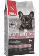 Blitz Sensitive сухой корм для щенков всех пород, с ягнёнком и рисом, 500 гр