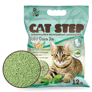 Cat Step Tofu Green Tea 12л комкующийся наполнитель д/кошек                           