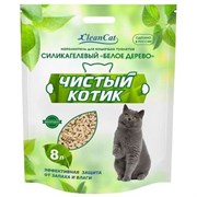 Наполнитель Чистый Котик гель Белое дерево 8 л