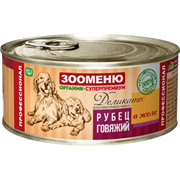 Зооменю консервы для собак, с говядиной и рубцом, ж/б 340 гр