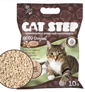 Cat Step Wood Original 10 л комкующийся наполнитель для кошек