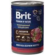 Brit Premium Мясное ассорти с потрошками консерва д/собак 410 г