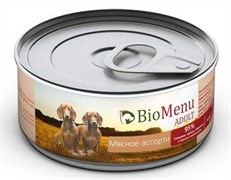 Bio Menu adult влажный корм для собак, мясное ассорти,100 гр